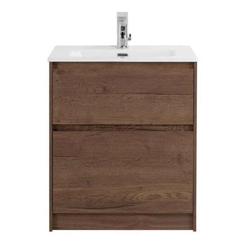 Тумба под раковину напольная табачный дуб 60см Belbagno KRAFT KRAFT39-600/390-2C-PIA-RT