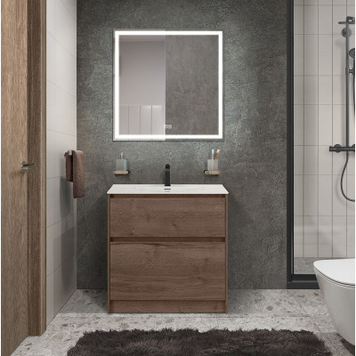 Тумба под раковину напольная табачный дуб 80см Belbagno KRAFT KRAFT39-800/390-2C-PIA-RT
