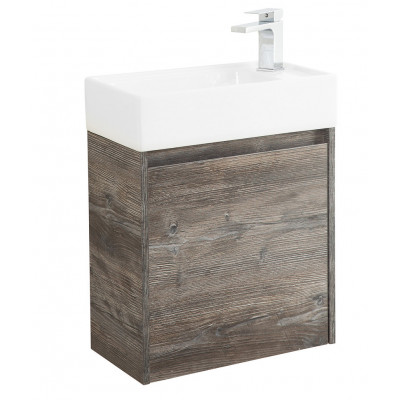 Тумба под раковину подвесная темное дерево 49см левая Belbagno KRAFT KRAFT MINI-500/260-1A-SO-PP-L