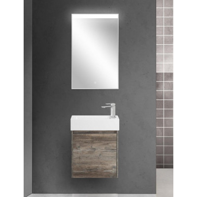 Тумба под раковину подвесная темное дерево 49см левая Belbagno KRAFT KRAFT MINI-500/260-1A-SO-PP-L