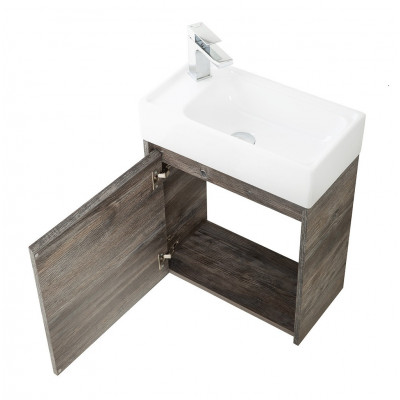 Тумба под раковину подвесная темное дерево 49см левая Belbagno KRAFT KRAFT MINI-500/260-1A-SO-PP-L