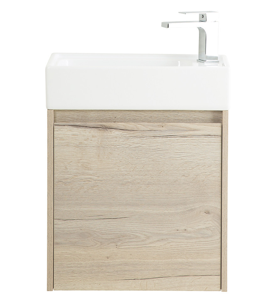 Тумба под раковину подвесная светлое дерево 49см левая Belbagno KRAFT KRAFT MINI-500/260-1A-SO-RGB-L