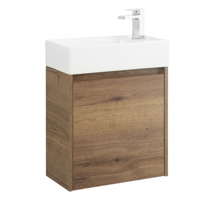 Тумба под раковину подвесная табачный дуб 49см левая Belbagno KRAFT KRAFT MINI-500/260-1A-SO-RT-L