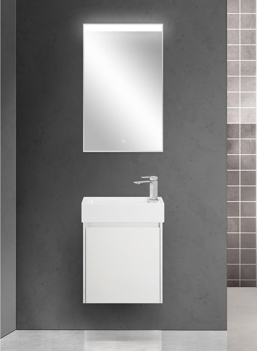 Тумба под раковину подвесная белая матовая 49см правая Belbagno KRAFT KRAFT MINI-500/260-1A-SO-BO-R
