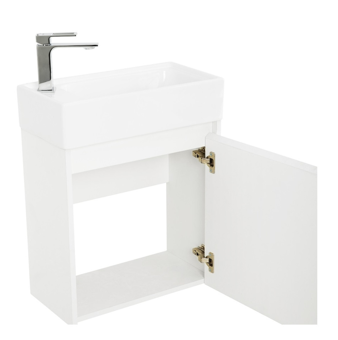 Тумба под раковину подвесная белая матовая 49см правая Belbagno KRAFT KRAFT MINI-500/260-1A-SO-BO-R