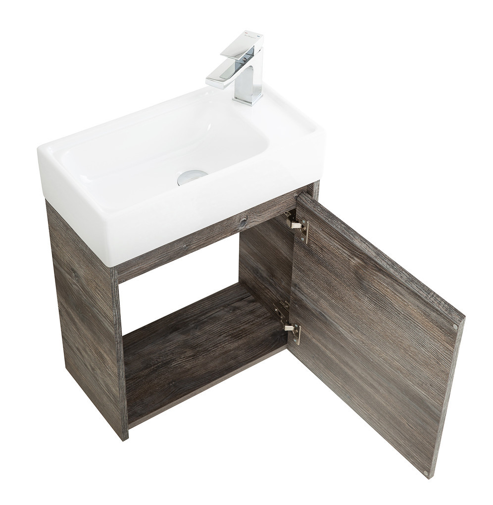 Тумба под раковину подвесная темное дерево 49см правая Belbagno KRAFT KRAFT MINI-500/260-1A-SO-PP-R