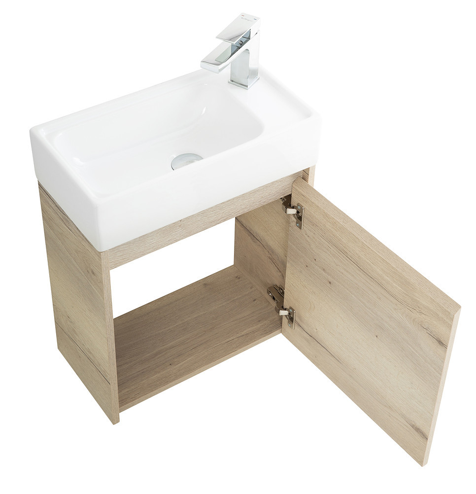 Тумба под раковину подвесная светлое дерево 49см правая Belbagno KRAFT MINI-500/260-1A-SO-RGB-R