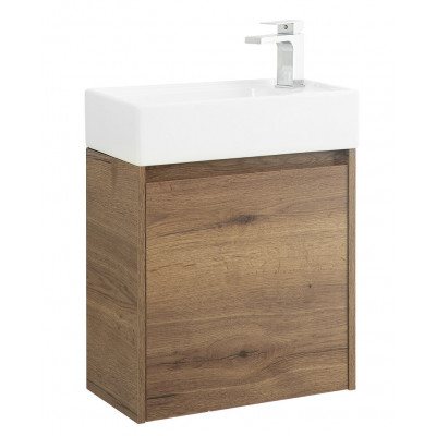 Тумба под раковину подвесная табачный дуб 49см правая Belbagno KRAFT MINI-500/260-1A-SO-RT-R