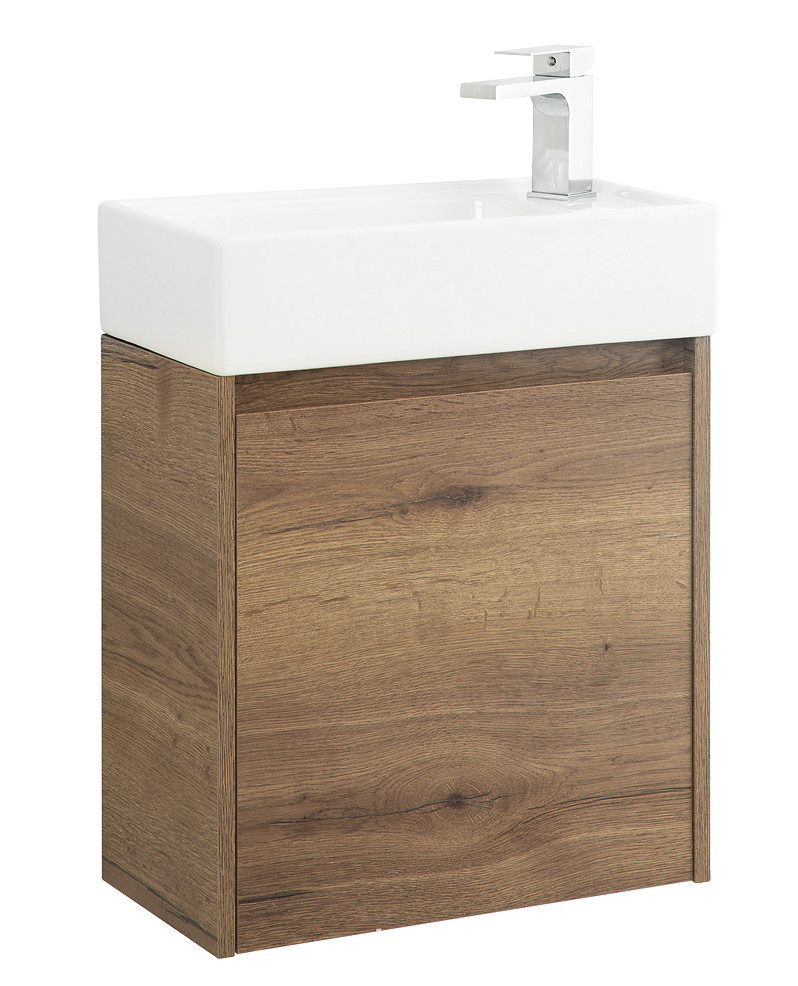 Тумба под раковину подвесная табачный дуб 49см правая Belbagno KRAFT MINI-500/260-1A-SO-RT-R