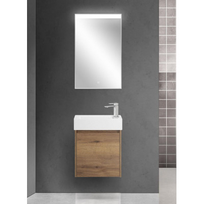 Тумба под раковину подвесная табачный дуб 49см правая Belbagno KRAFT MINI-500/260-1A-SO-RT-R