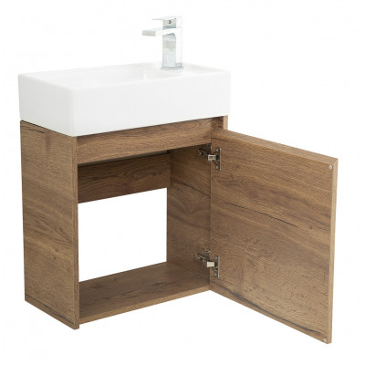 Тумба под раковину подвесная табачный дуб 49см правая Belbagno KRAFT MINI-500/260-1A-SO-RT-R