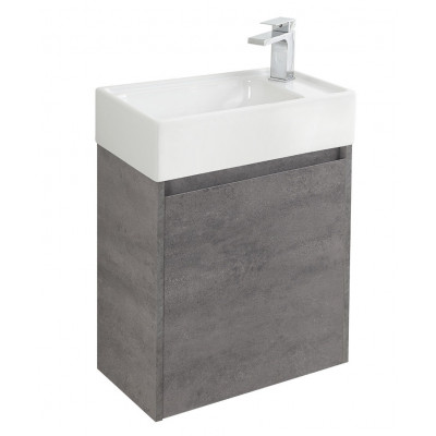 Тумба под раковину подвесная серый цемент 49см правая Belbagno KRAFT MINI-500/260-1A-SO-CG-R