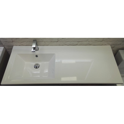 Раковина из литьевого мрамора встраиваемая белая 120x48см левая Belbagno BB1200/480-LV-MR-L