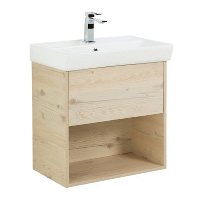 Тумба под раковину подвесная светлое дерево 47см Belbagno NEON-500-1C-SO-PB