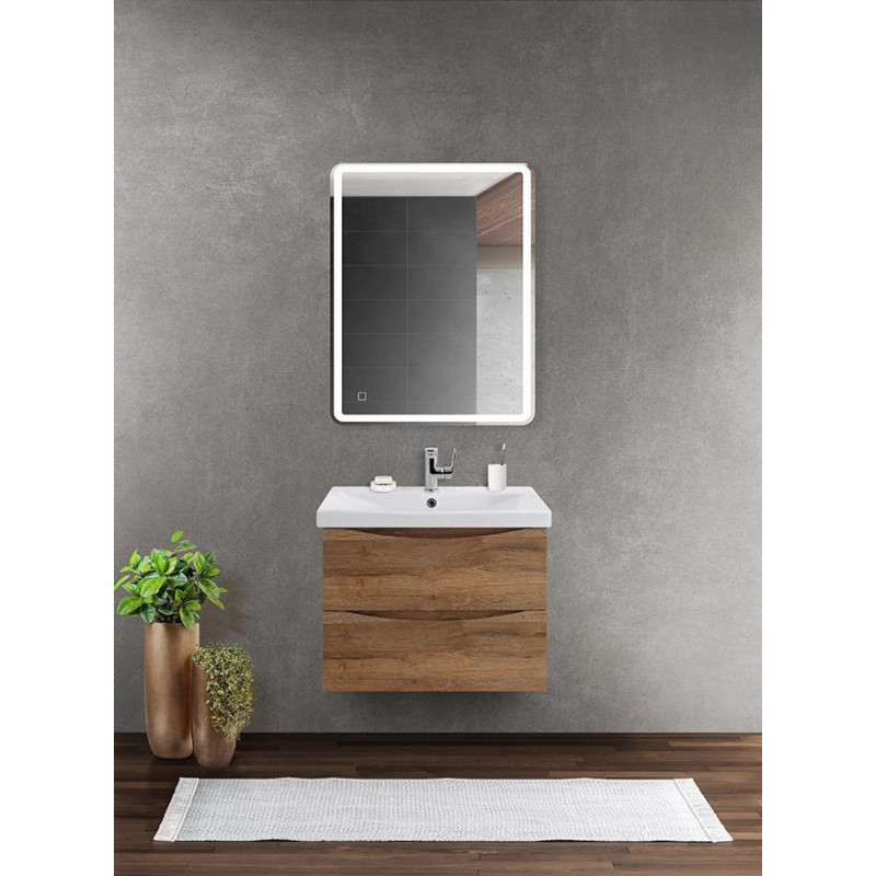 Тумба под раковину подвесная дуб рустикальный 56см Belbagno MARINO-CER-600-2C-SO-RR-P