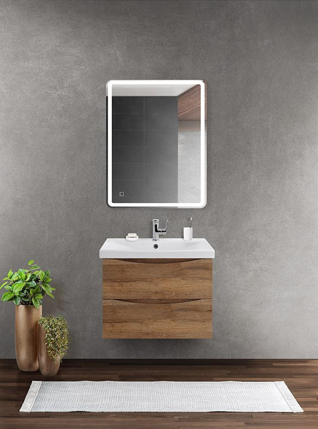 Тумба под раковину подвесная дуб рустикальный 56см Belbagno MARINO-CER-600-2C-SO-RR-P