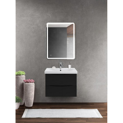 Тумба под раковину подвесная черная 56см Belbagno MARINO-CER-600-2C-SO-NL-P