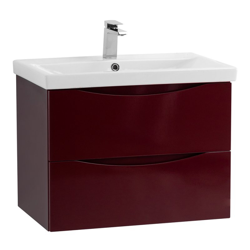 Тумба под раковину подвесная бордовая 56см Belbagno MARINO-CER-600-2C-SO-BRDL-P