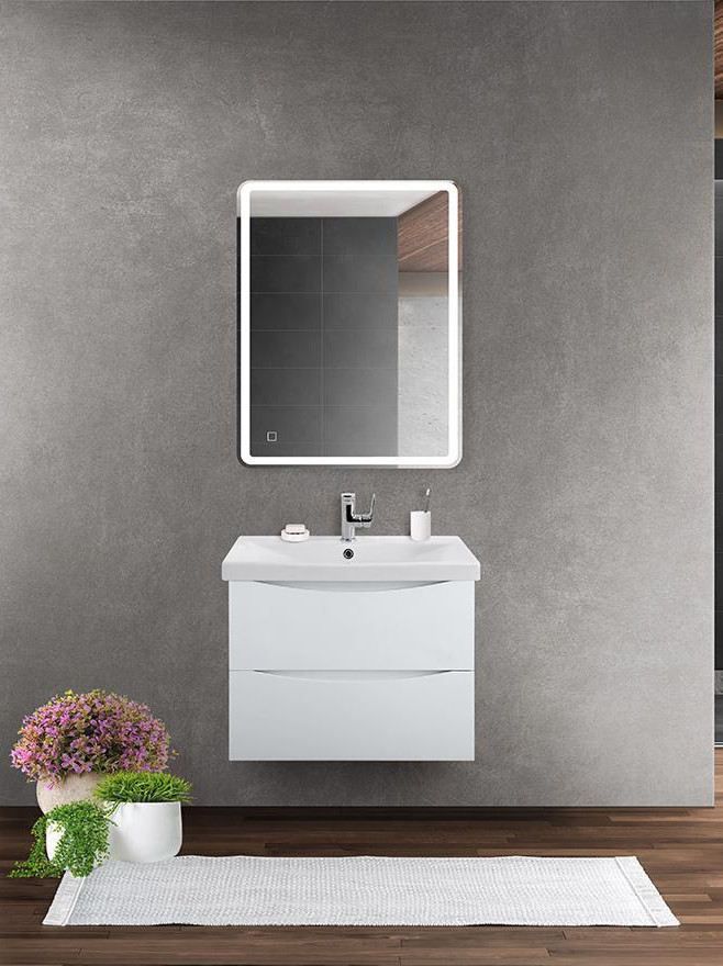 Тумба под раковину подвесная белая 66см Belbagno MARINO-CER-700-2C-SO-BL-P
