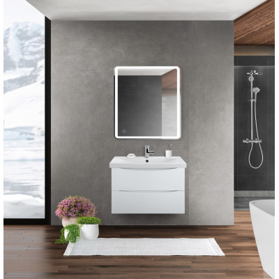 Тумба под раковину подвесная белая матовая 66см Belbagno MARINO-CER-700-2C-SO-BO-P