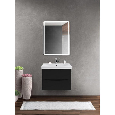 Тумба под раковину подвесная черная 66см Belbagno MARINO-CER-700-2C-SO-NL-P