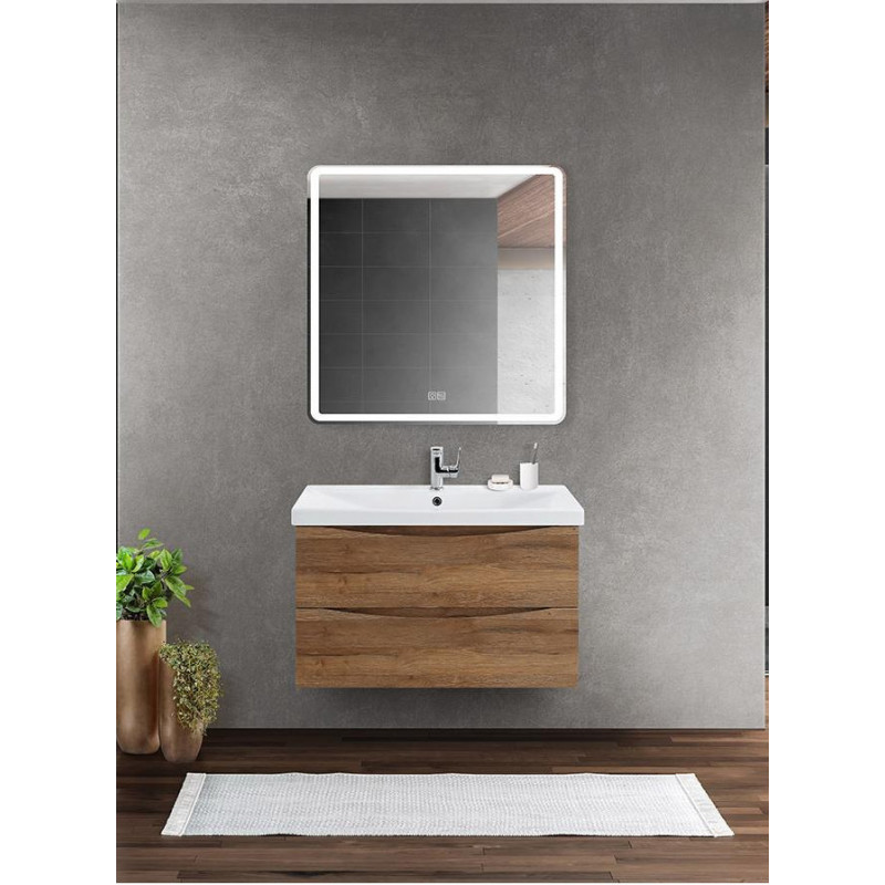Тумба под раковину подвесная дуб рустикальный 76см Belbagno MARINO-CER-800-2C-SO-RR-P