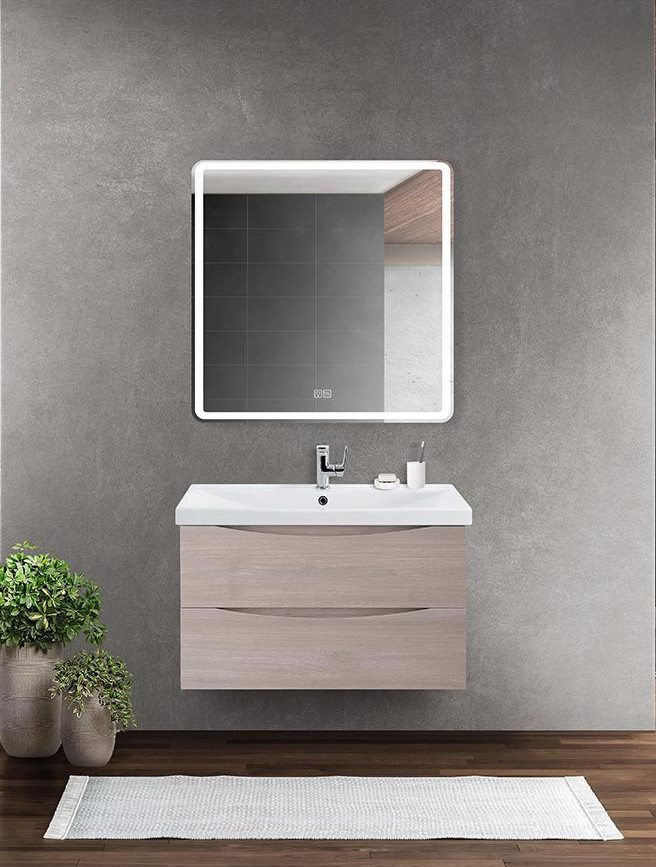 Тумба под раковину подвесная серое дерево 76см Belbagno MARINO-CER-800-2C-SO-RG-P
