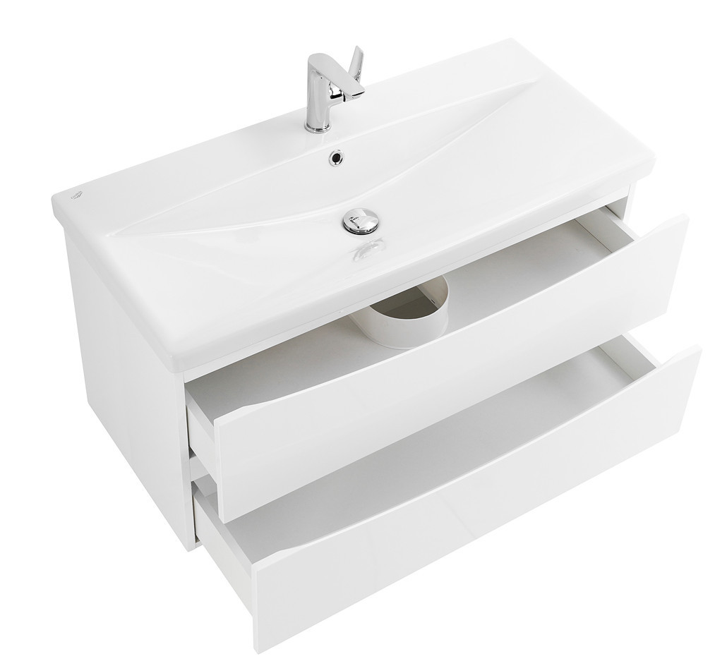 Тумба под раковину подвесная белая матовая 76см Belbagno MARINO-CER-800-2C-SO-BO-P