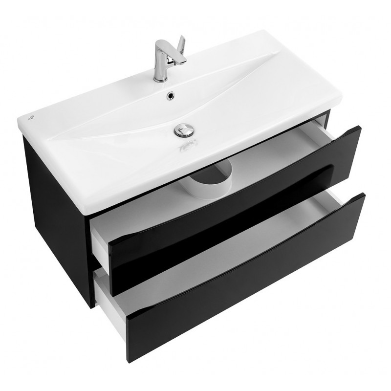 Тумба под раковину подвесная черная 76см Belbagno MARINO-CER-800-2C-SO-NL-P