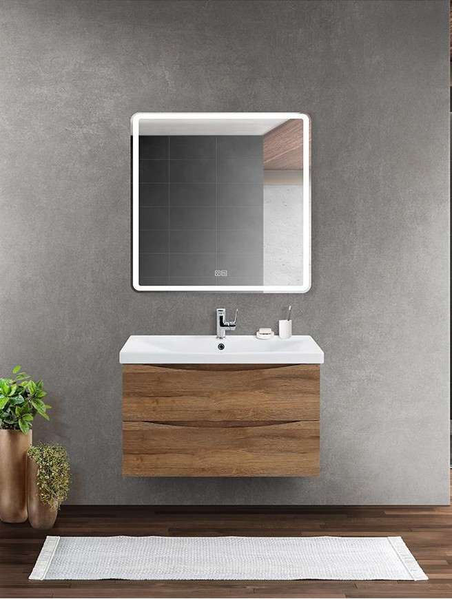 Тумба под раковину подвесная дуб рустикальный 87см Belbagno MARINO-CER-900-2C-SO-RR-P