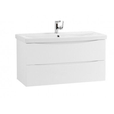 Тумба под раковину подвесная белая матовая 87см Belbagno MARINO-CER-900-2C-SO-BO-P
