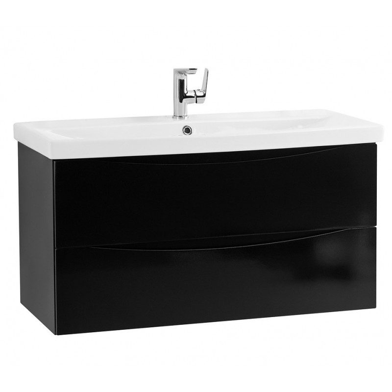 Тумба под раковину подвесная черная 87см Belbagno MARINO-CER-900-2C-SO-NL-P