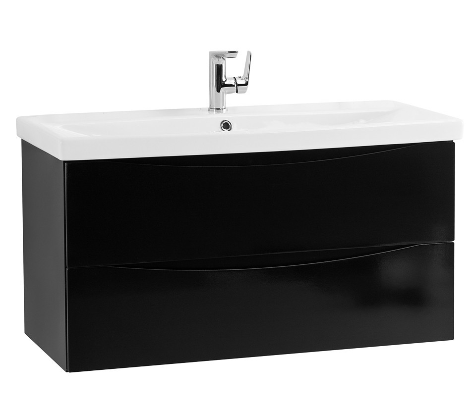 Тумба под раковину подвесная черная 87см Belbagno MARINO-CER-900-2C-SO-NL-P