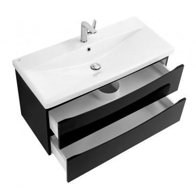 Тумба под раковину подвесная черная 87см Belbagno MARINO-CER-900-2C-SO-NL-P