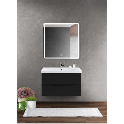 Тумба под раковину подвесная черная 87см Belbagno MARINO-CER-900-2C-SO-NL-P