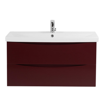 Тумба под раковину подвесная бордовая 87см Belbagno MARINO-CER-900-2C-SO-BRDL-P