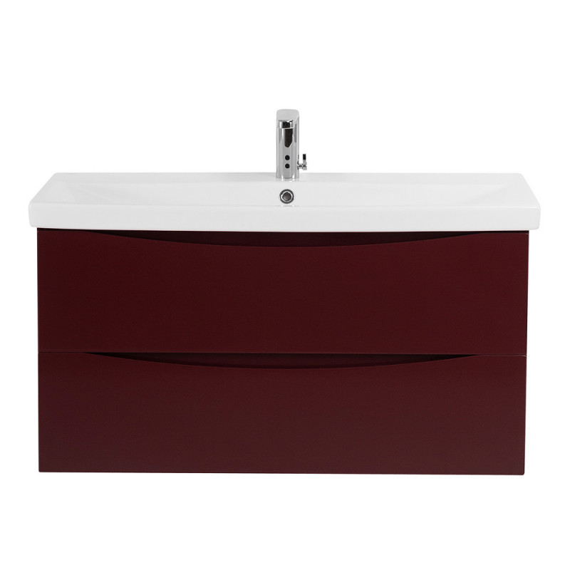Тумба под раковину подвесная бордовая 87см Belbagno MARINO-CER-900-2C-SO-BRDL-P