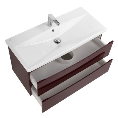 Тумба под раковину подвесная бордовая 87см Belbagno MARINO-CER-900-2C-SO-BRDL-P