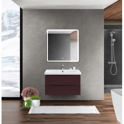 Тумба под раковину подвесная бордовая 87см Belbagno MARINO-CER-900-2C-SO-BRDL-P
