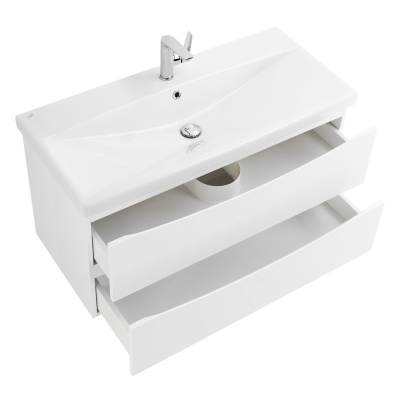 Тумба под раковину подвесная белая 96см Belbagno MARINO-CER-1000-2C-SO-BL-P