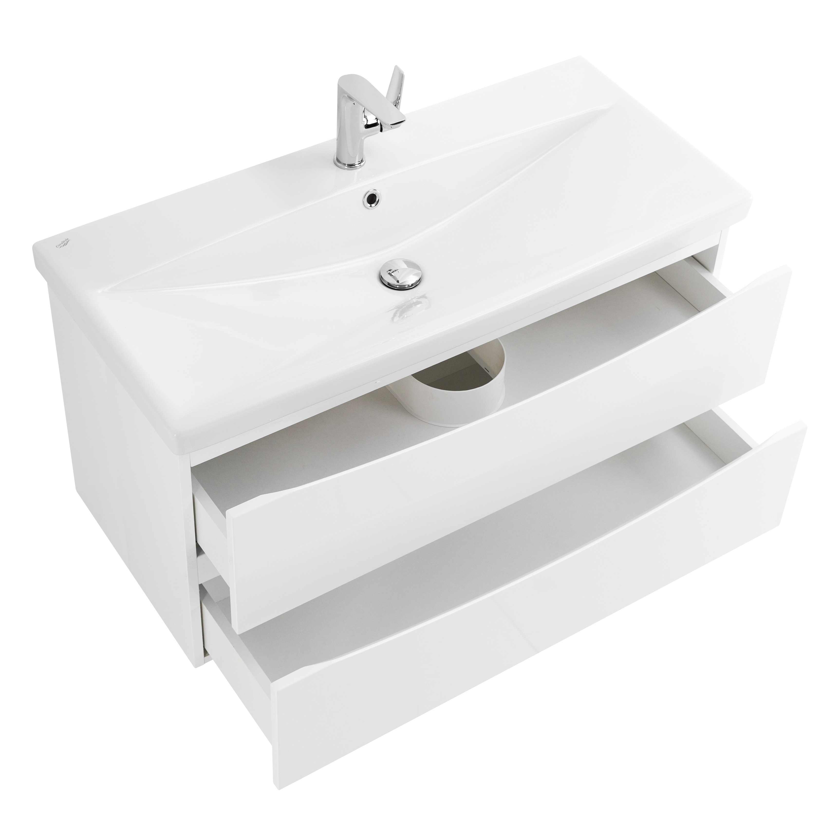 Тумба под раковину подвесная белая 96см Belbagno MARINO-CER-1000-2C-SO-BL-P