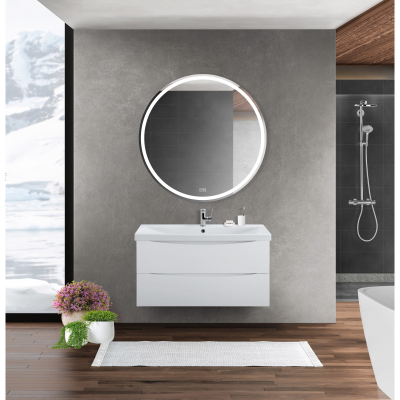 Тумба под раковину подвесная белая 96см Belbagno MARINO-CER-1000-2C-SO-BL-P