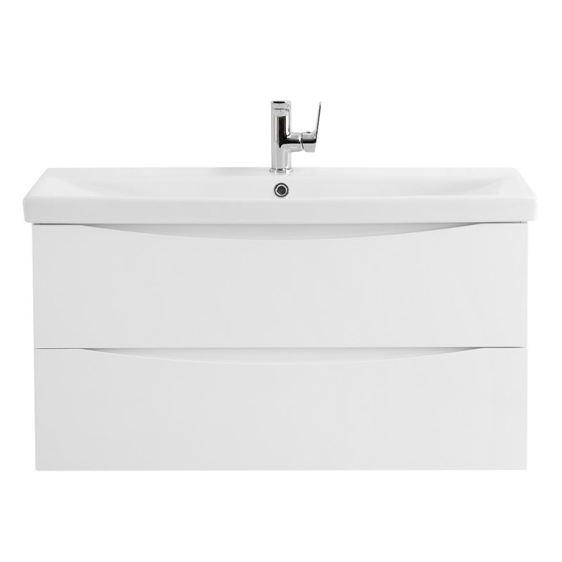 Тумба под раковину подвесная белая матовая 96см Belbagno MARINO-CER-1000-2C-SO-BO-P