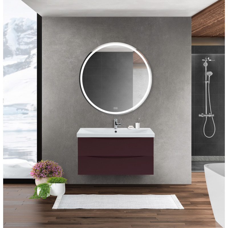 Тумба под раковину подвесная бордовая 96см Belbagno MARINO-CER-1000-2C-SO-BRDL-P