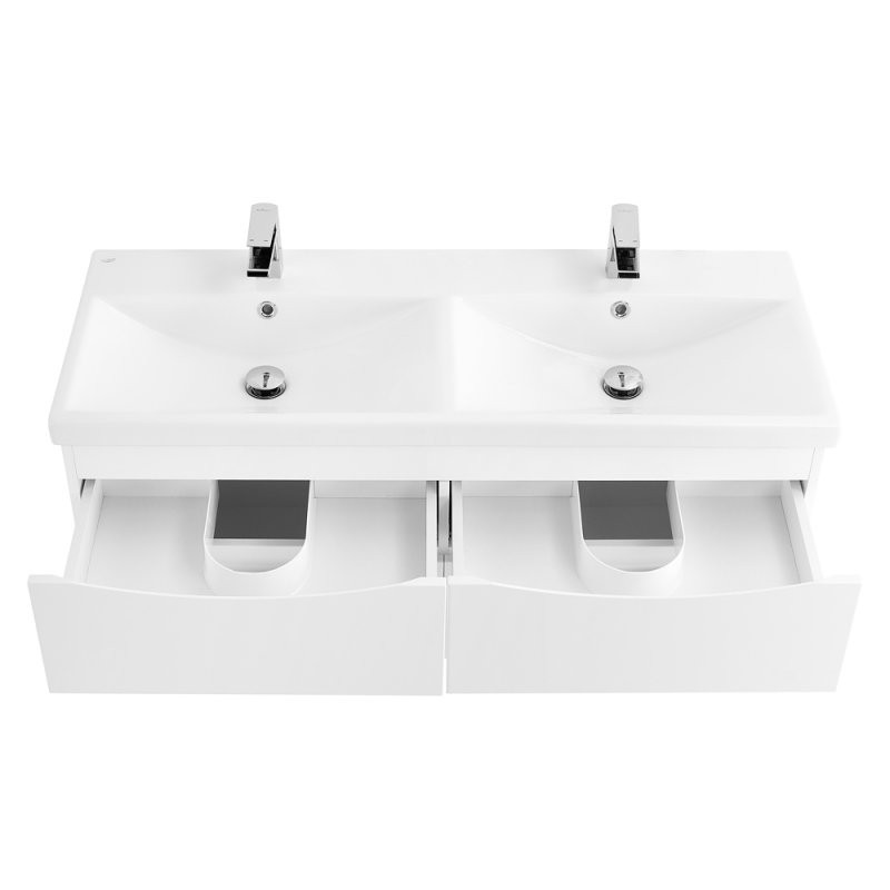 Тумба под раковину подвесная белая 117см Belbagno MARINO-CER-1200-4C-SO-2-BL-P
