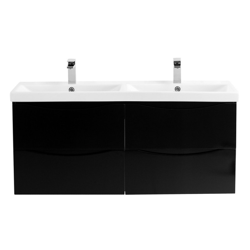 Тумба под раковину подвесная черная 117см Belbagno MARINO-CER-1200-4C-SO-2-NL-P