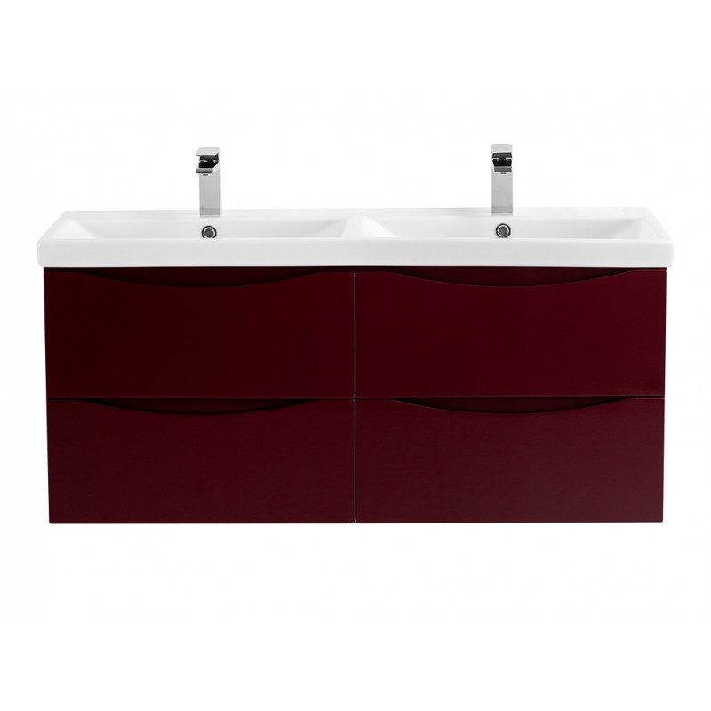 Тумба под раковину подвесная бордовая 117см Belbagno MARINO-CER-1200-4C-SO-2-BRDL-P