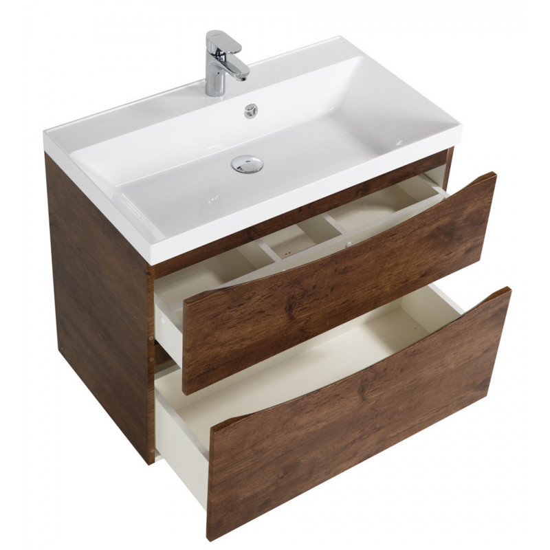 Тумба под раковину подвесная темный дуб 60см Belbagno MARINO-H60-600-2C-SO-RW-P