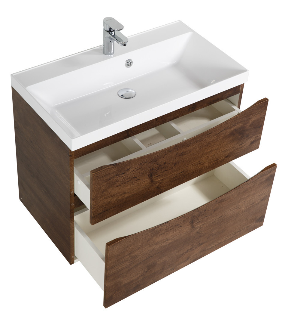 Тумба под раковину подвесная темный дуб 60см Belbagno MARINO-H60-600-2C-SO-RW-P