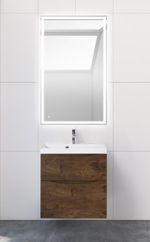 Тумба под раковину подвесная темный дуб 60см Belbagno MARINO-H60-600-2C-SO-RW-P